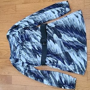 Black and White Feather Print mini  dress Size M